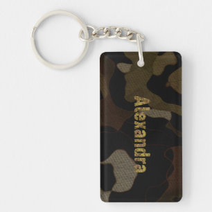 Personalized Military Camouflage Font Alexandra Keychain