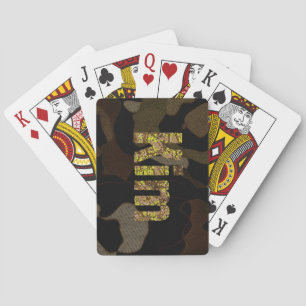 Personalized Military Camouflage Font Kim Playing Cards