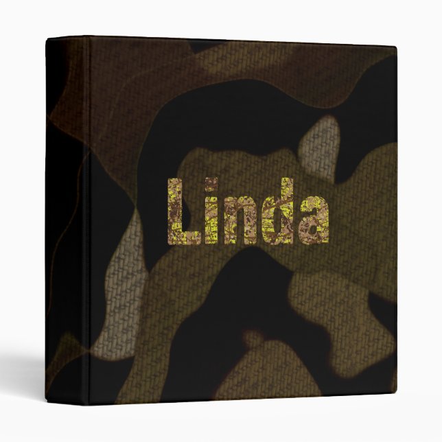 Personalized Military Camouflage Font Linda Binder (Front/Spine)