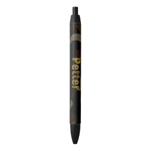 Personalized Military Camouflage Font Petter Black Ink Pen