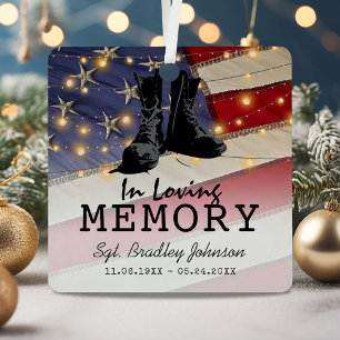 Personalized Military Memorial Christmas Metal Ornament