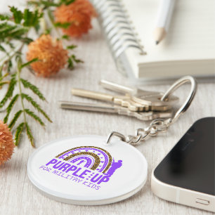 Personalized Military - Purple Up Military Child Keychain