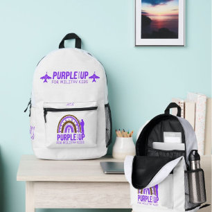 Personalized Military - Purple Up Military Child Printed Backpack