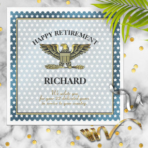 Personalized Military Retirement Party Napkin