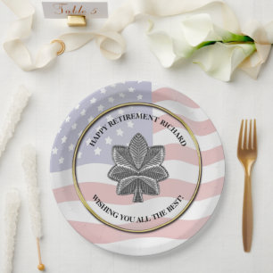 Personalized Military Retirement Party Paper Plate