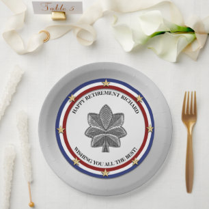 Personalized Military Retirement Party Paper Plate