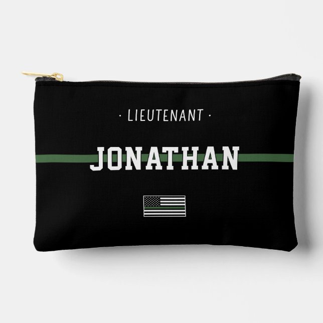 Personalized Military Thin Green Line Army Soldier Accessory Pouch (Front)