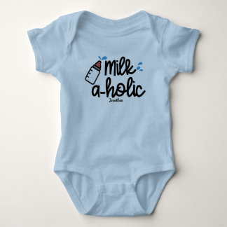 Personalized Milk aholic Boys Baby Bodysuit