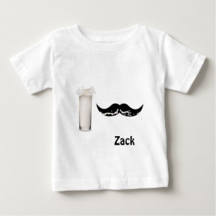 Personalized Milk Moustache Baby T-Shirt