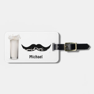 Personalized Milk Moustache Luggage Tag