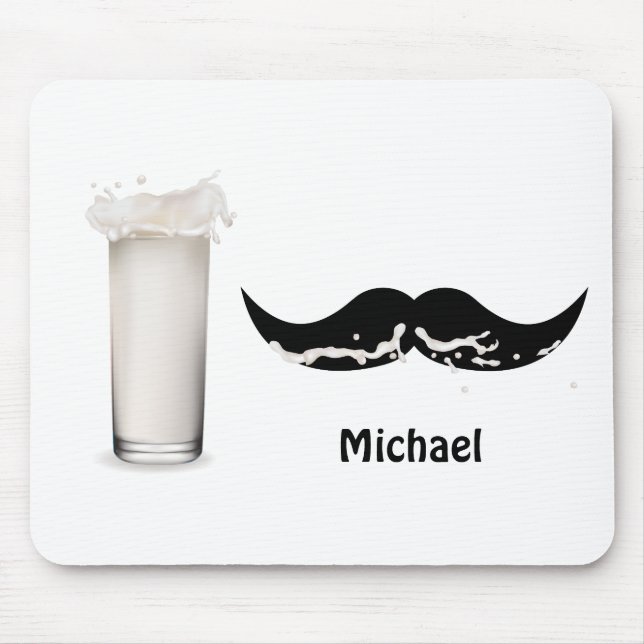 Personalized Milk Moustache Mouse Pad (Front)