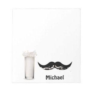 Personalized Milk Moustache Notepad