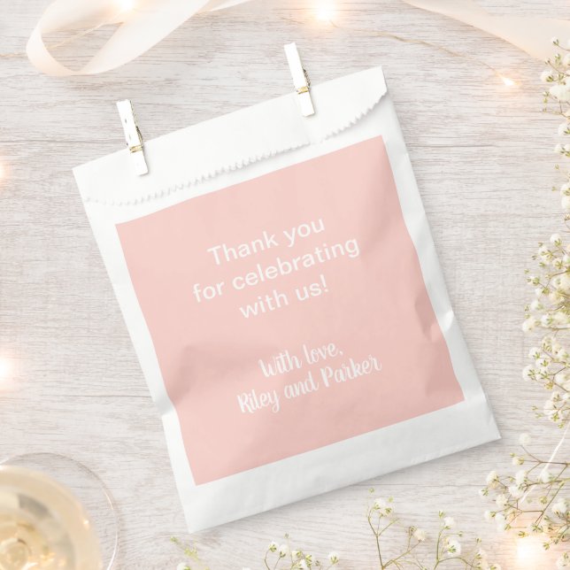 Personalized Millennial Pink Favour Bag (Clipped)