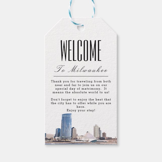 Personalized Milwaukee Welcome Gift Tag (Front)