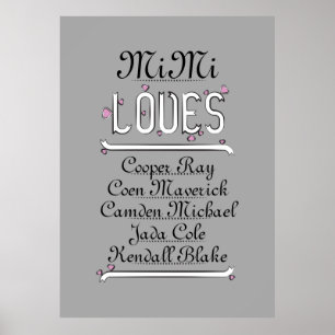 Personalized Mimi Loves Her Grands Poster