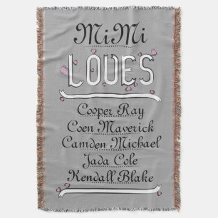 Personalized Mimi Loves Her Grands Throw Blanket