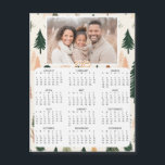 Personalized Mini 2025 Calendar | Family Photo<br><div class="desc">A cute little 2025 mini calendar to stick on your frig! Add your family photo and edit the text to put a holiday greeting in the personalize area. Background is cute green and pink Christmas trees.</div>