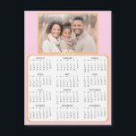 Personalized Mini 2025 Calendar | Family Photo<br><div class="desc">A cute little 2025 mini calendar to stick on your frig! Add your family photo and edit the text to put a holiday greeting in the personalize area. Background is pretty pink and gold.</div>