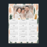 Personalized Mini 2025 Calendar | Family Photo<br><div class="desc">A cute little 2025 mini calendar to stick on your frig! Add your family photo and edit the text to put a holiday greeting in the personalize area. Background is modern abstract green,  white and gold fern foliage.</div>