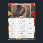 Personalized Mini 2025 Calendar | Family Photo<br><div class="desc">A cute little 2025 mini calendar to stick on your frig! Add your family photo and edit the text to put a holiday greeting in the personalize area. Background is modern abstract red,  green and gold.</div>