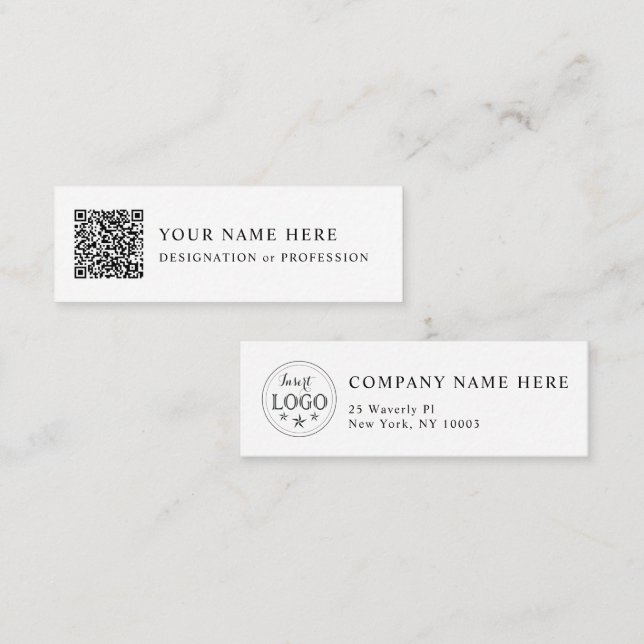 Personalized Mini Business Card with Formal Design (Front/Back)
