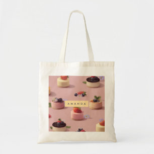 Personalized Mini Cheesecake Dessert Pattern Tote Bag