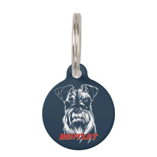 Personalized Mini Schnauzer Dog Lover Custom Name Pet Tag