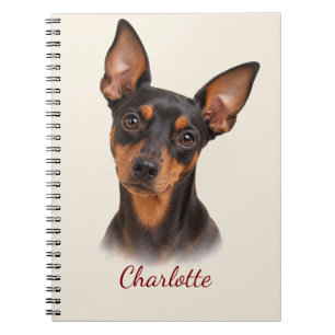 Personalized Miniature Pinscher with Custom Name Notebook