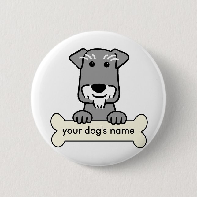 Personalized Miniature Schnauzer 2 Inch Round Button (Front)