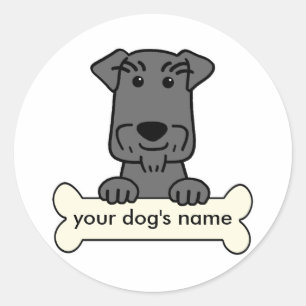 Personalized Miniature Schnauzer Classic Round Sticker