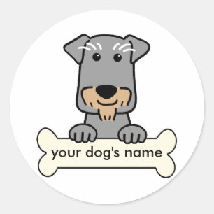 Personalized Miniature Schnauzer Classic Round Sticker