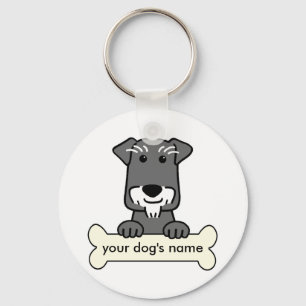 Personalized Miniature Schnauzer Keychain
