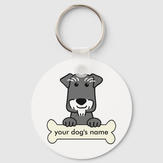 Personalized Miniature Schnauzer Keychain (Front)