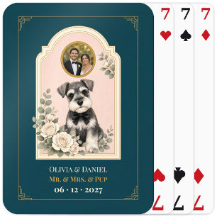 Personalized Miniature Schnauzer Wedding Favour Playing Cards