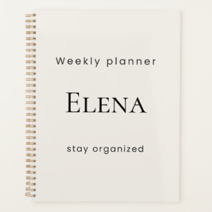 Personalized Minimal Beige Weekly Planner