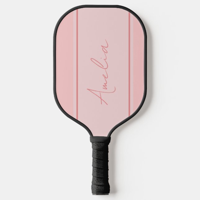 Personalized Minimal Blush Pink Pickleball Paddle (Front)