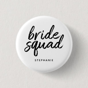 Personalized Minimal Bride Squad 1 Inch Round Button