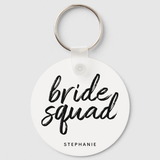 Personalized Minimal Bride Squad Keychain (Front)