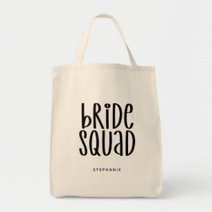 Personalized Minimal Bride Squad Tote Bag