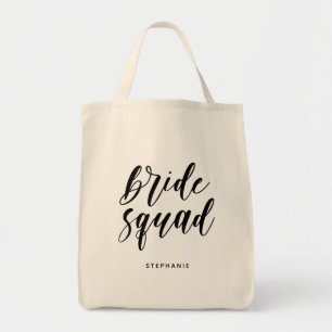 Personalized Minimal Bride Squad Tote Bag