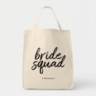 Personalized Minimal Bride Squad Tote Bag