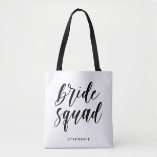 Personalized Minimal Bride Squad Tote Bag