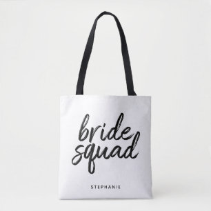 Personalized Minimal Bride Squad Tote Bag