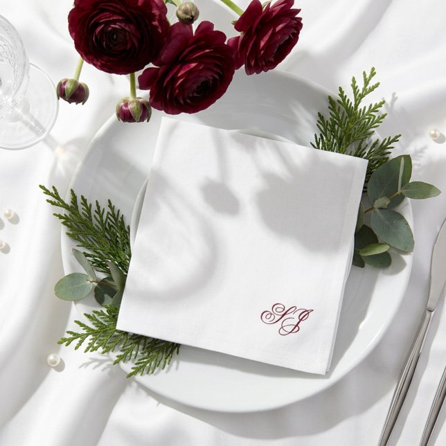 Personalized Minimal Couples Monogram Wedding Napkin (Creator Uploaded)