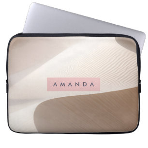 Personalized Minimal Desert Dune Aesthetic Neutral Laptop Sleeve