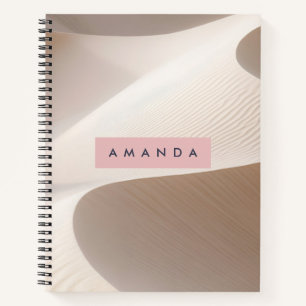 Personalized Minimal Desert Dune Aesthetic Neutral Notebook