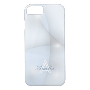 Personalized Minimal Geometric Light Blue Monogram Case-Mate iPhone Case