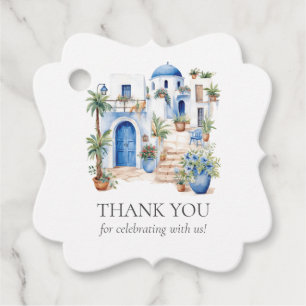 Personalized Minimal Greece Watercolor Wedding Favour Tags