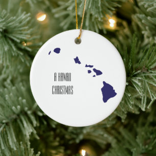 Personalized Minimal Hawaii Christmas Ornament