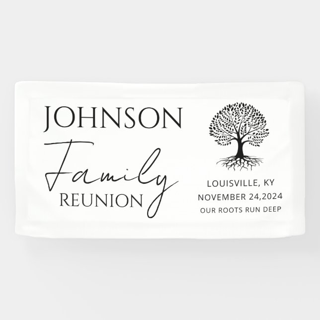 personalized minimal modern elegant family reunion banner (Horizontal)